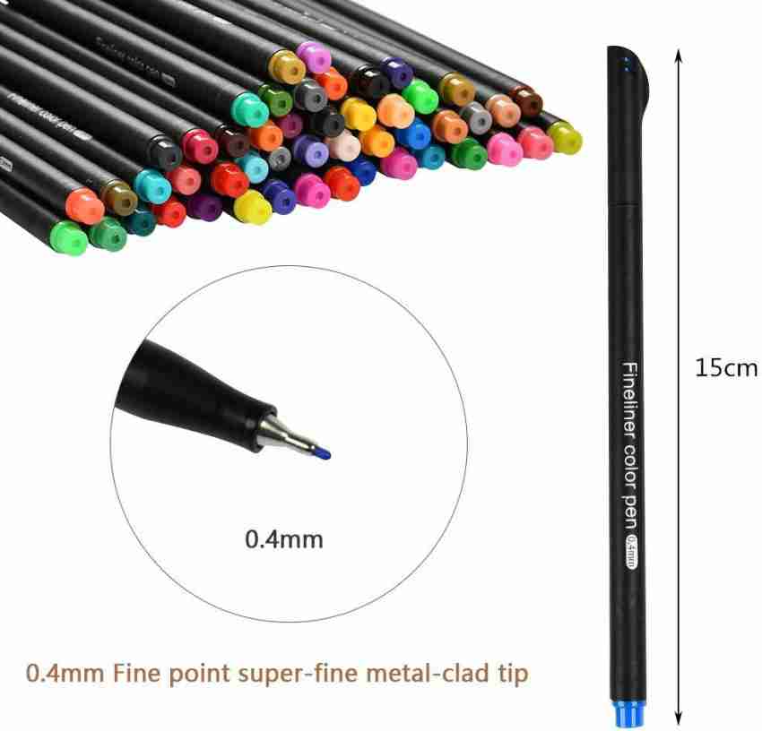 100 Colors Fineliner Color Pen Set Set of 24--100 Assorted Colors 0.4mm Colored  Fine