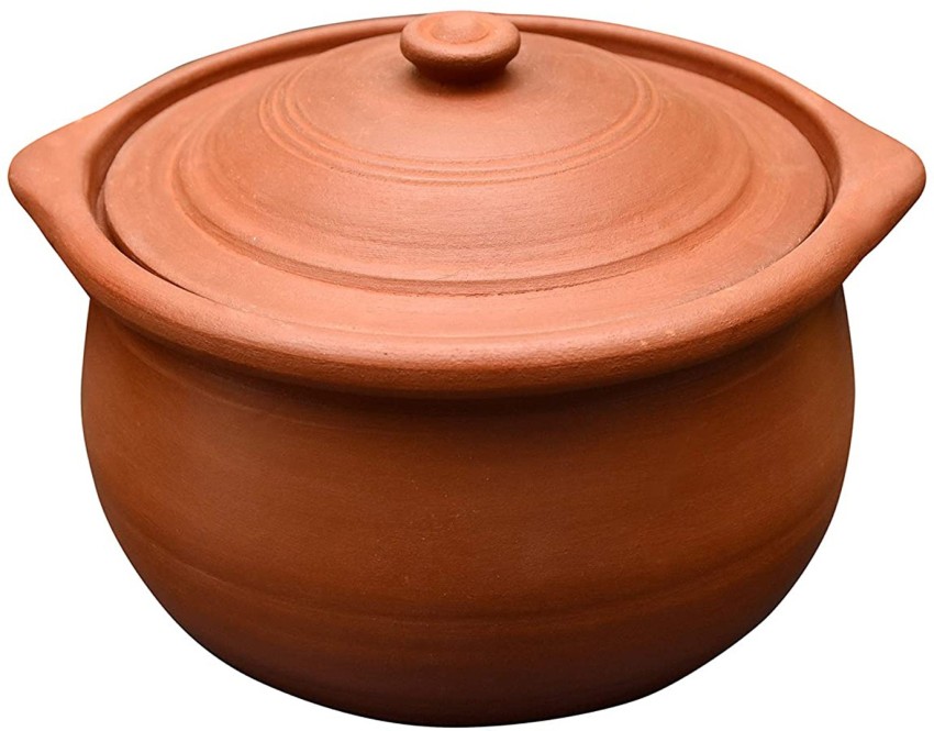 SET Clay Pot for Cooking with Lid Earthen Pots 2.5 liters and 4