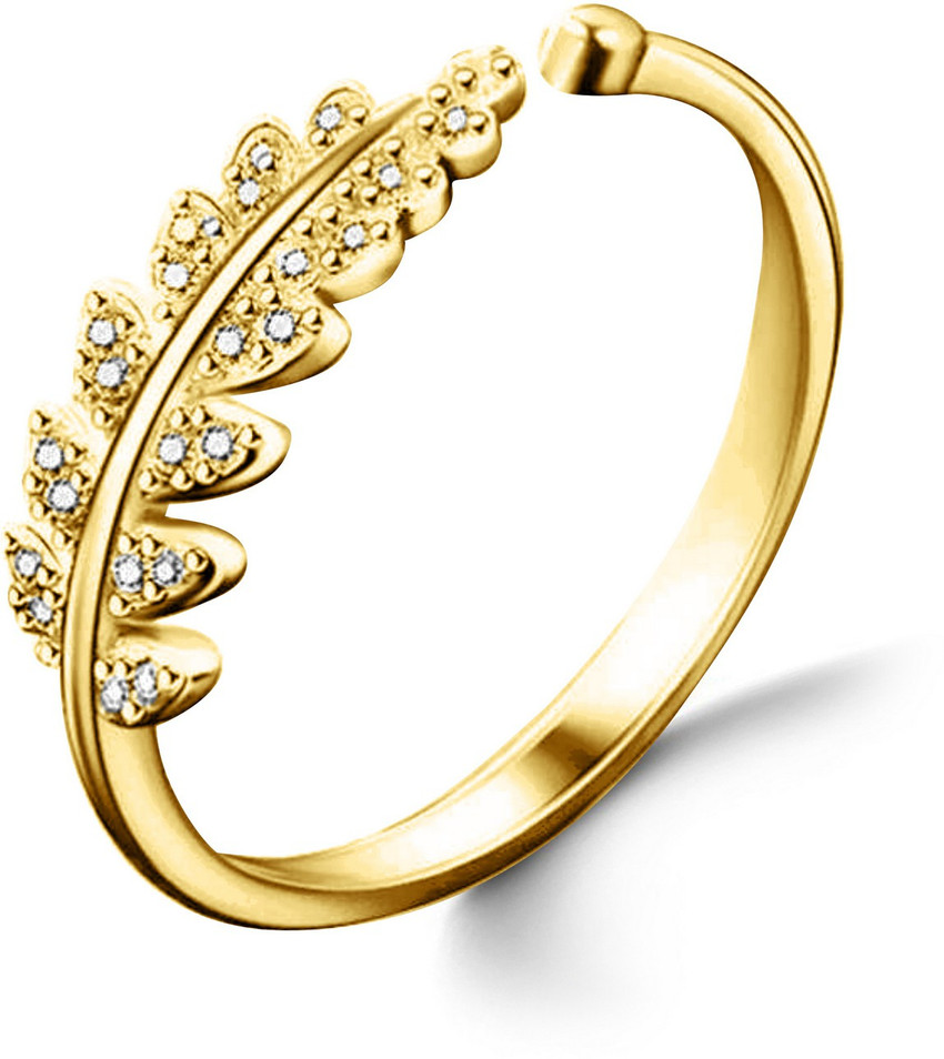 VIGHNAHARTA Decent Leaf Ring Adjustable Ring Free Size Ring for Women and Girls Alloy Crystal Cubic Zirconia Gold Plated Ring Price in India Buy VIGHNAHARTA Decent Leaf Ring Adjustable Ring Free