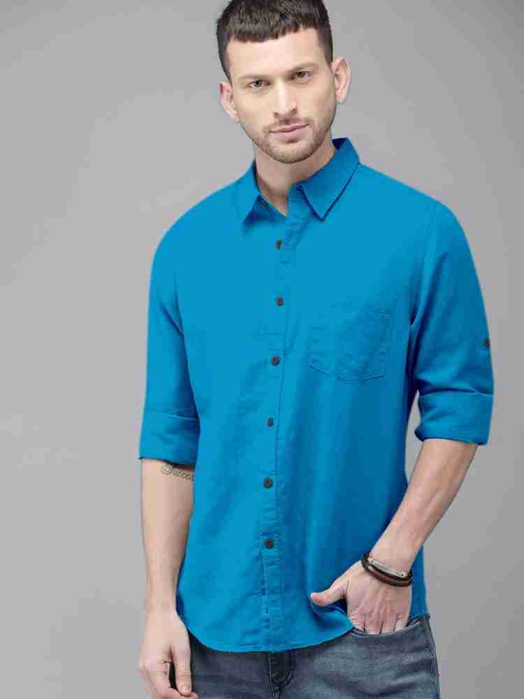 Solid Slim Fit Mens Casual Shirt