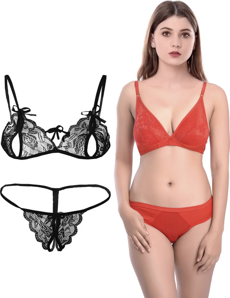 Buy koisa Lace Self Design Bra & Panty Lingerie Set for Womens