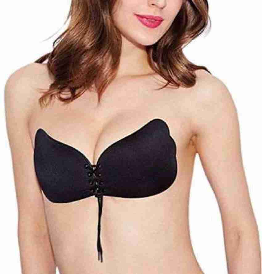 Womens Invisible Silicone Cotton Backless Push Up Strapless Bras