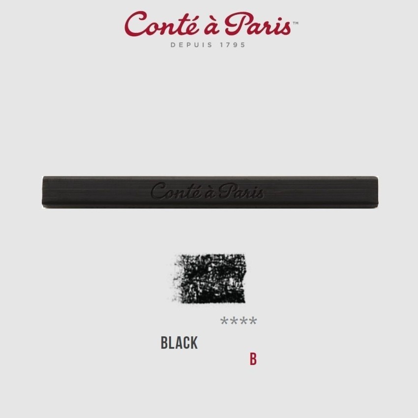 Conté à Paris Crayons - Black, 2B, Pack of 2