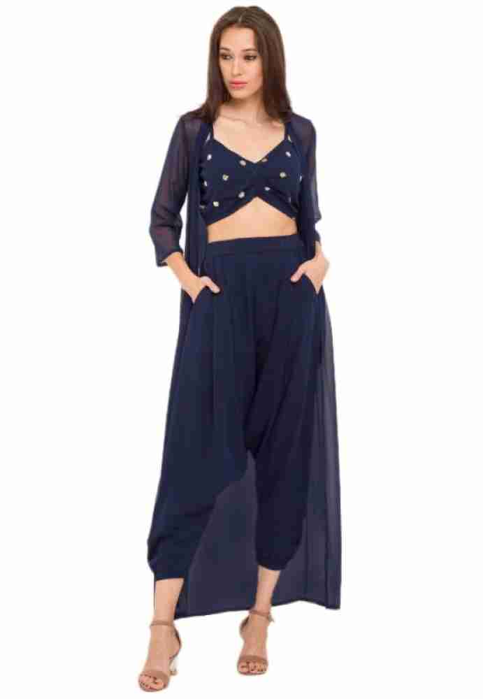 Dhoti pants with crop best sale top and jacket online