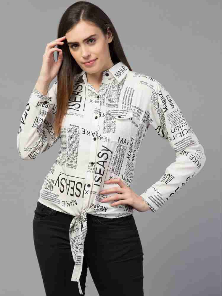 Arbiter Collection Women Printed Casual White Shirt - Buy Arbiter  Collection Women Printed Casual White Shirt Online at Best Prices in India