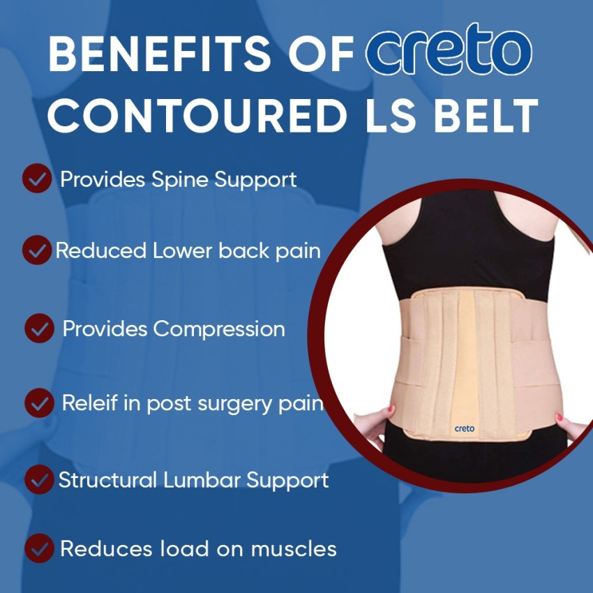 Buy CRETO Lumbar Sacral L.S belt Corset- Back Pain Belt,orthopedic support  Back / Lumbar Support Online at Best Prices in India - Sports & Fitness
