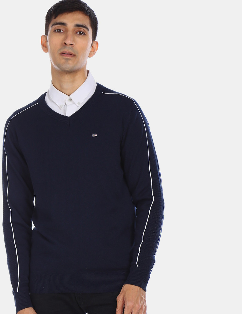ARROW Solid V Neck Casual Men Blue Sweater Buy ARROW Solid V Neck Casual Men Blue Sweater Online at Best Prices in India Flipkart