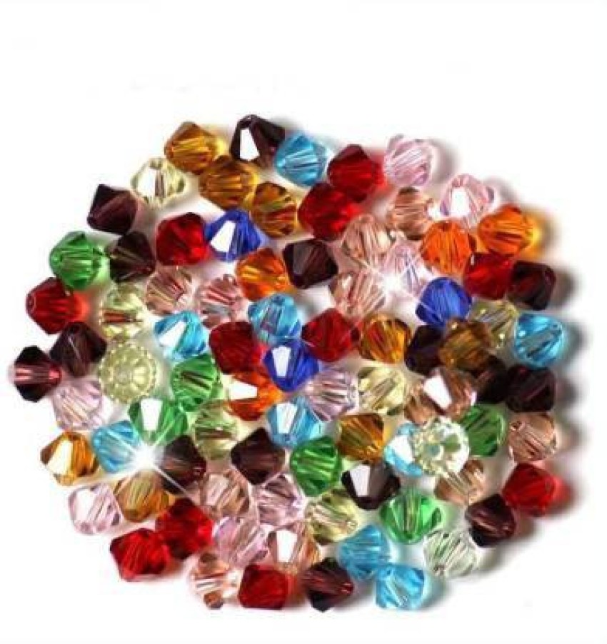 Royal Villa Multicolor Biacone Glass/New Cut Design Beads for Jewelry Making  Pack of 300 pcs-4mm Multicolor Biacone Glass/New Cut Design Beads for  Jewelry Making Pack of 300 pcs-4mm shop for