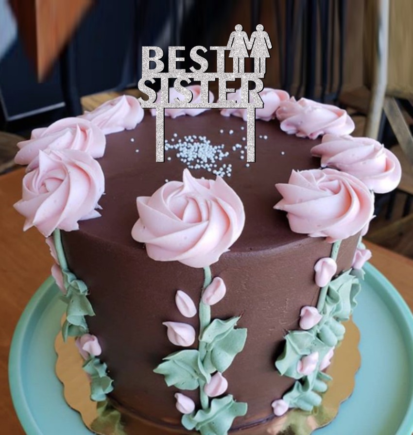 Send happy birthday sister flowery design cake online by GiftJaipur in  Rajasthan