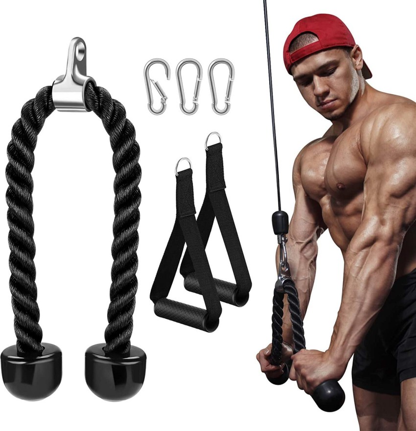 ISF Tricep Rope Cable Attachment, with Double D Handles Gym Handles  Multi-training Bar - Buy ISF Tricep Rope Cable Attachment, with Double D  Handles Gym Handles Multi-training Bar Online at Best Prices