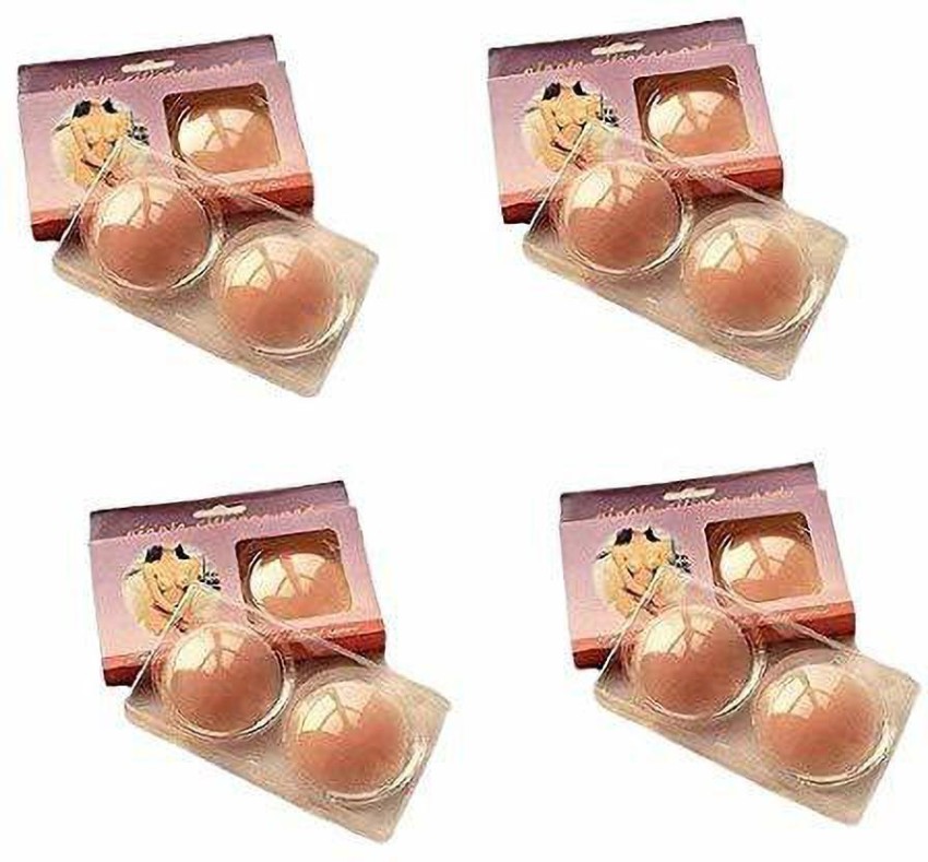 Piftif Women's Reusable Nipple Cover Self Adhesive Pasties Invisible Round  Silicone Cover Gel Petals Pasties Bra