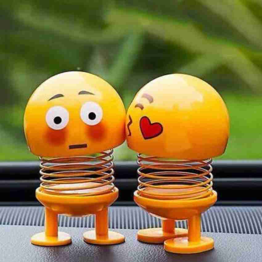 Restar india fun zone Car Dashboard Cut Spring Dancing Emoji Dolls Car Interior Decoration Cute Shaking Head Dolls Head Spring Dancing Doll Toy for Car Dashboard Home Desktop Decor 2 Decorative Showpi...