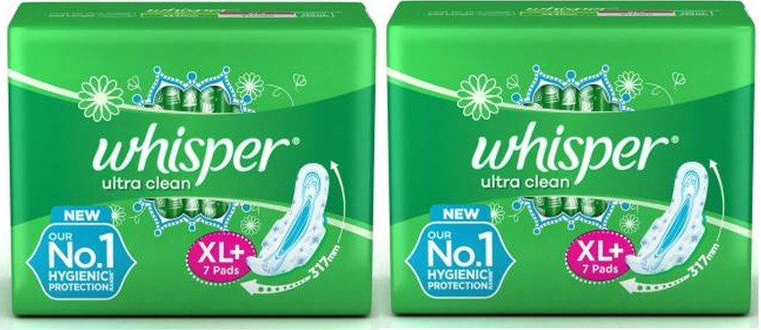 Whisper Ultra Sanitary Pads XL Plus wings (44 Count) (Pack of 1