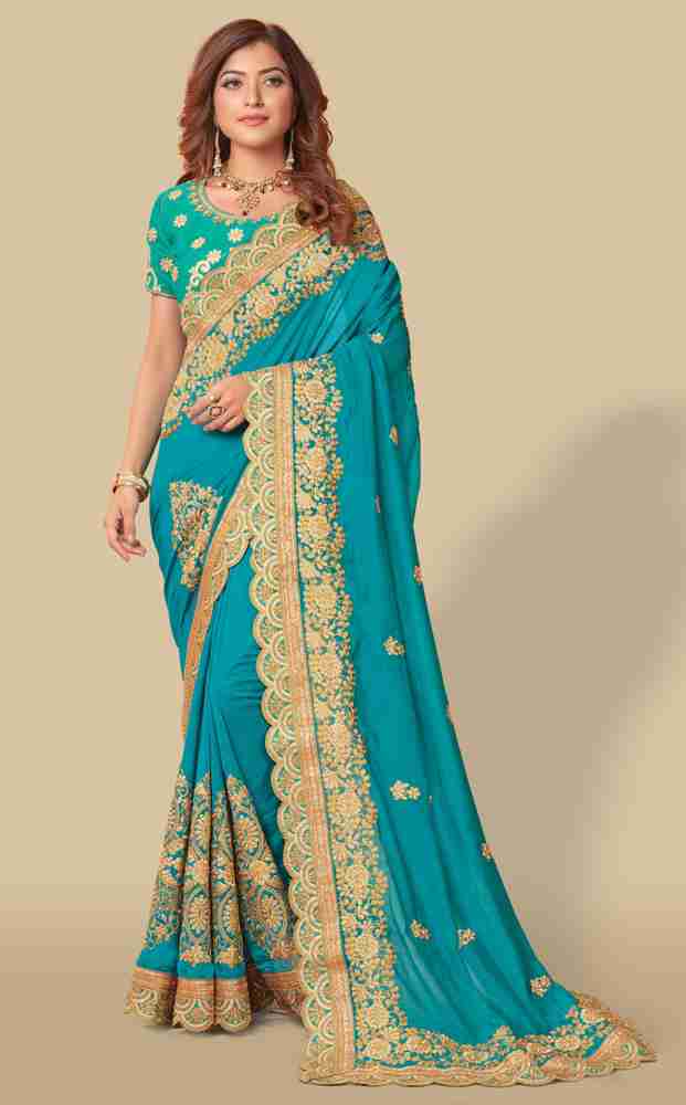 Buy ChicPlus Designer Embroidered Bollywood Georgette Art Silk