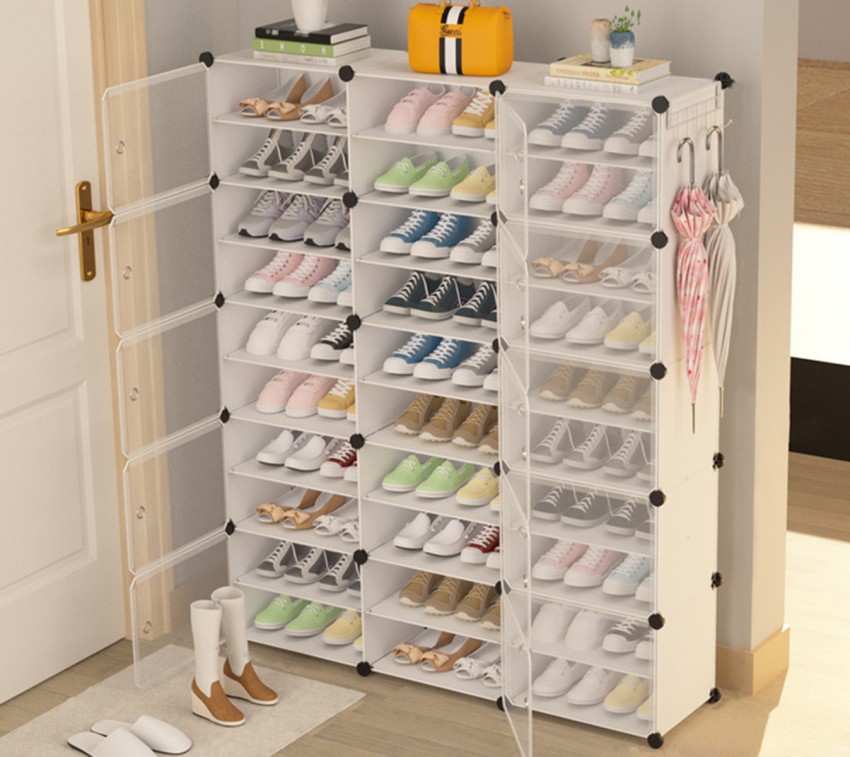 CUBEDIY Shoe Organizer Cabinet, Shoe Closet-Portable Closed Shoe Rack with  See-Through Door- Cubby Shoes Organizer - AliExpress