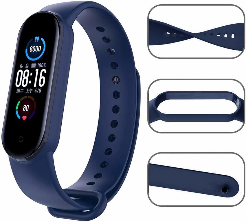 Baazmo Silicone Strap for models Xiaomi Mi Band 5 and Mi Band 6 with Plain design and Blue color Device not included Smart Band Strap Price in India Buy Baazmo Silicone