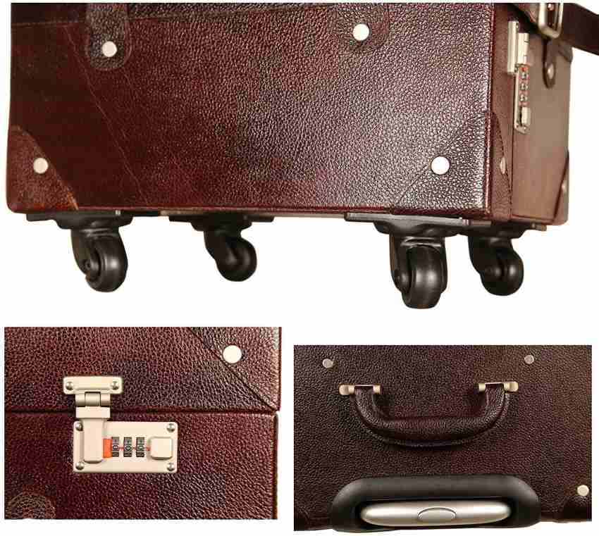 Genuine cheap leather suitcase