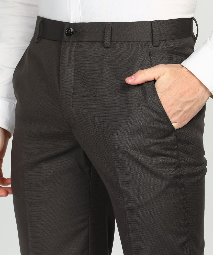Formal Trouser Check Men Black Cotton Rayon Formal Trouser at Cliths