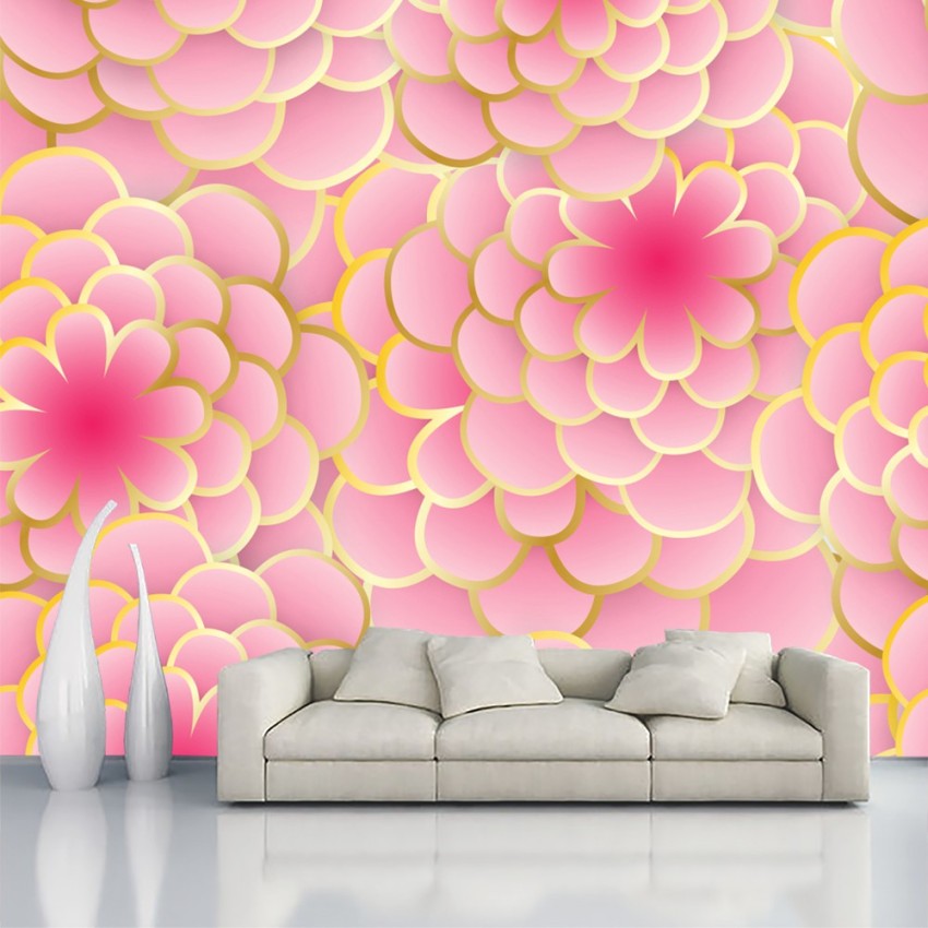 ALL DECORATIVE DESIGN Nature Pink Wallpaper Price in India - Buy