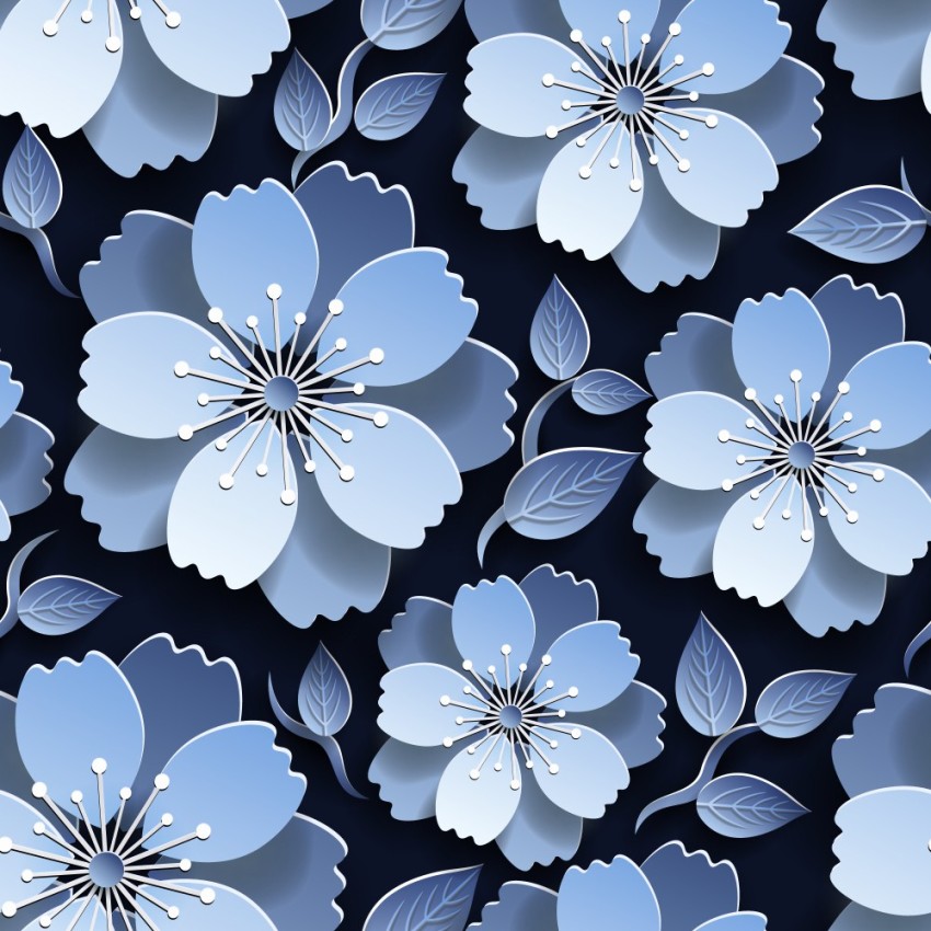Blue vintage style floral wallpaper  TenStickers