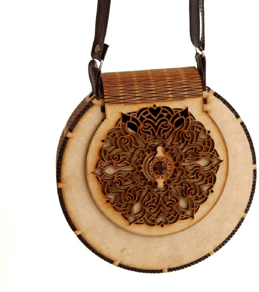 Designer cheap wooden purse