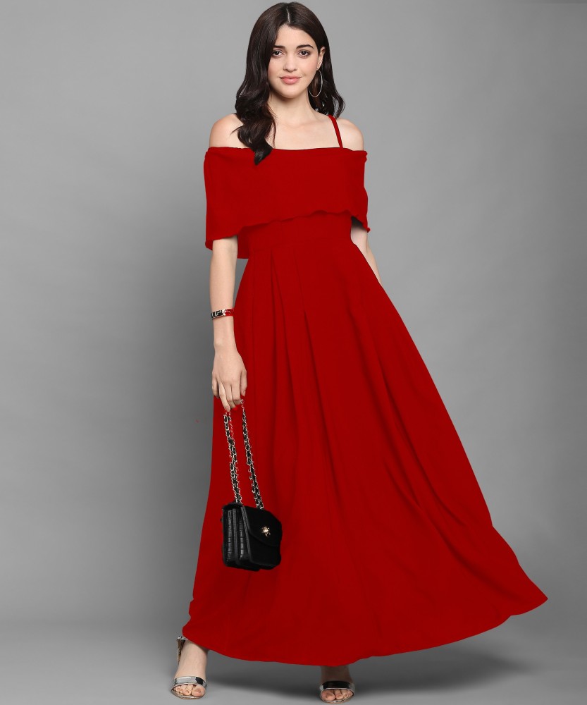 Sheetal Associates Women Fit and Flare Red Dress Buy Sheetal