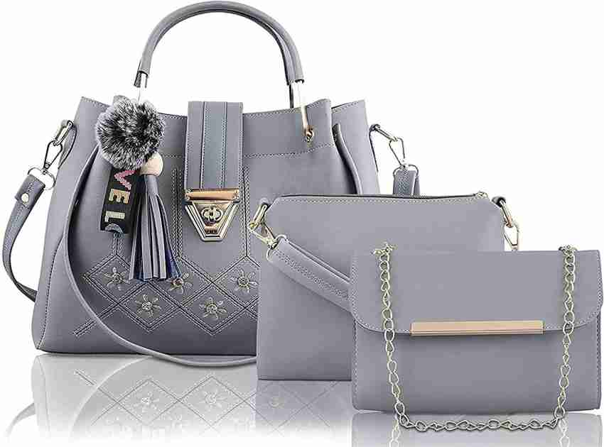 Buy Alliyana Women Grey Handbag light grey Online Best Price in