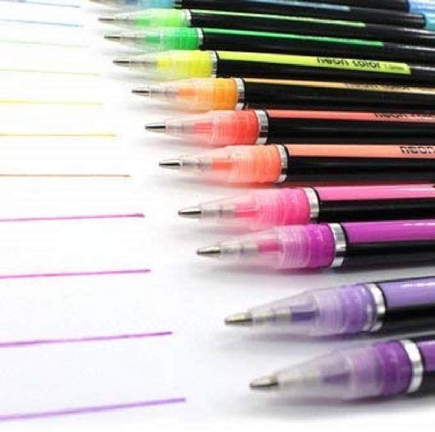 GLAZU 60 PCs Neon Color Ink Pens Set for Coloring