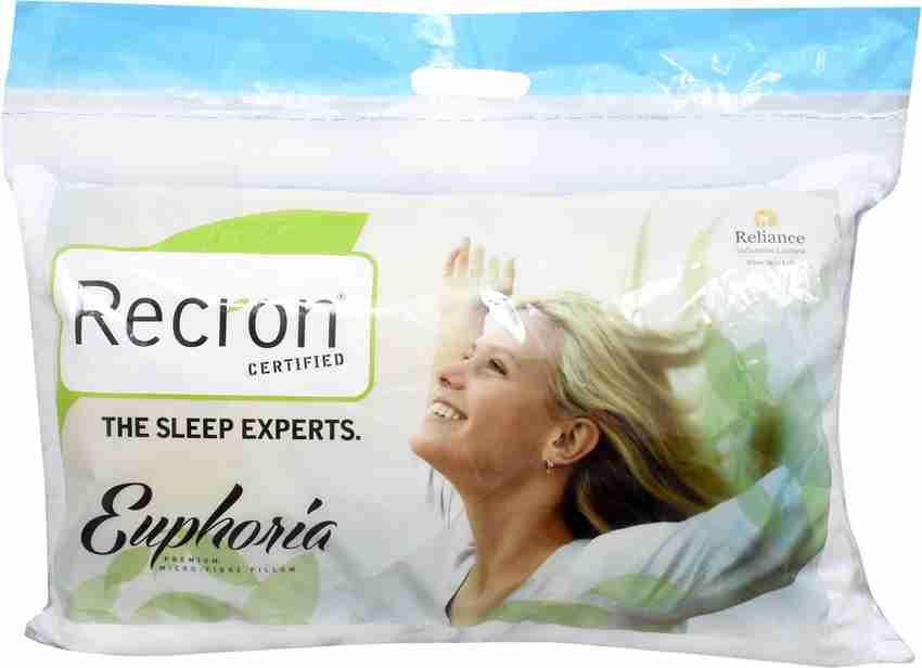 RECRON CERTIFIED Polyester Fibre Stripes Sleeping Pillow Pack of 1
