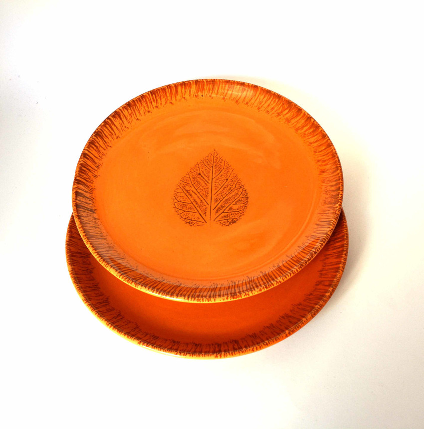 Orange ceramic plates new arrivals