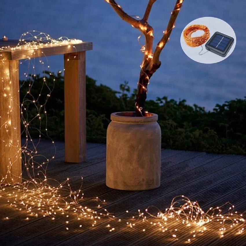XERGY Solar Fairy String Lights Outdoor, 39 Ft 120 LED with 800 mAh Inbuilt  Rechargeable Batter IP65 Waterproof Modes Copper Wire for Garden Yard  Patio Christmas Tree Home Party Outdoor Decorative