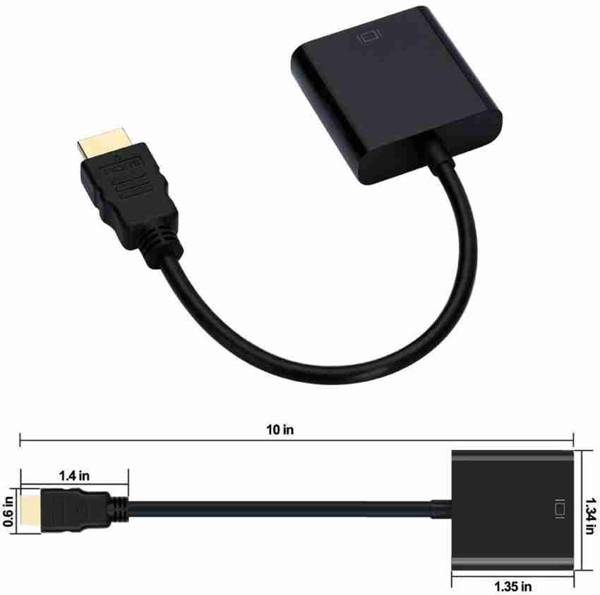 TERABYTE TV-out Cable Hdmi to vga Adapter Cable HDMI Male to VGA Female  Video Converter Adapter Cable (Black) - TERABYTE 