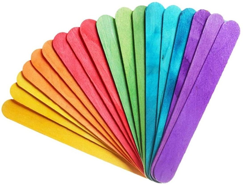 1000 Multi-Color 2.5 Inch Mini Wooden Craft Popsicle Sticks