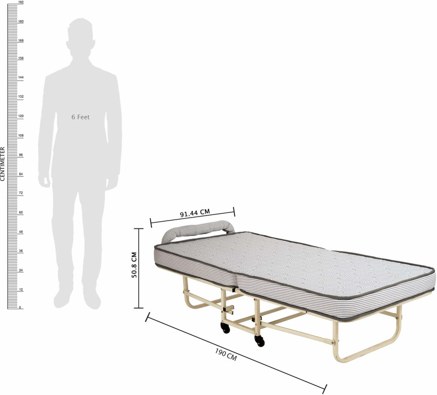 Deep Sleep Roll Away Bed with High Density Foam Mattress Metal Single Bed Price in India Buy Deep Sleep Roll Away Bed with High Density Foam Mattress Metal Single Bed online