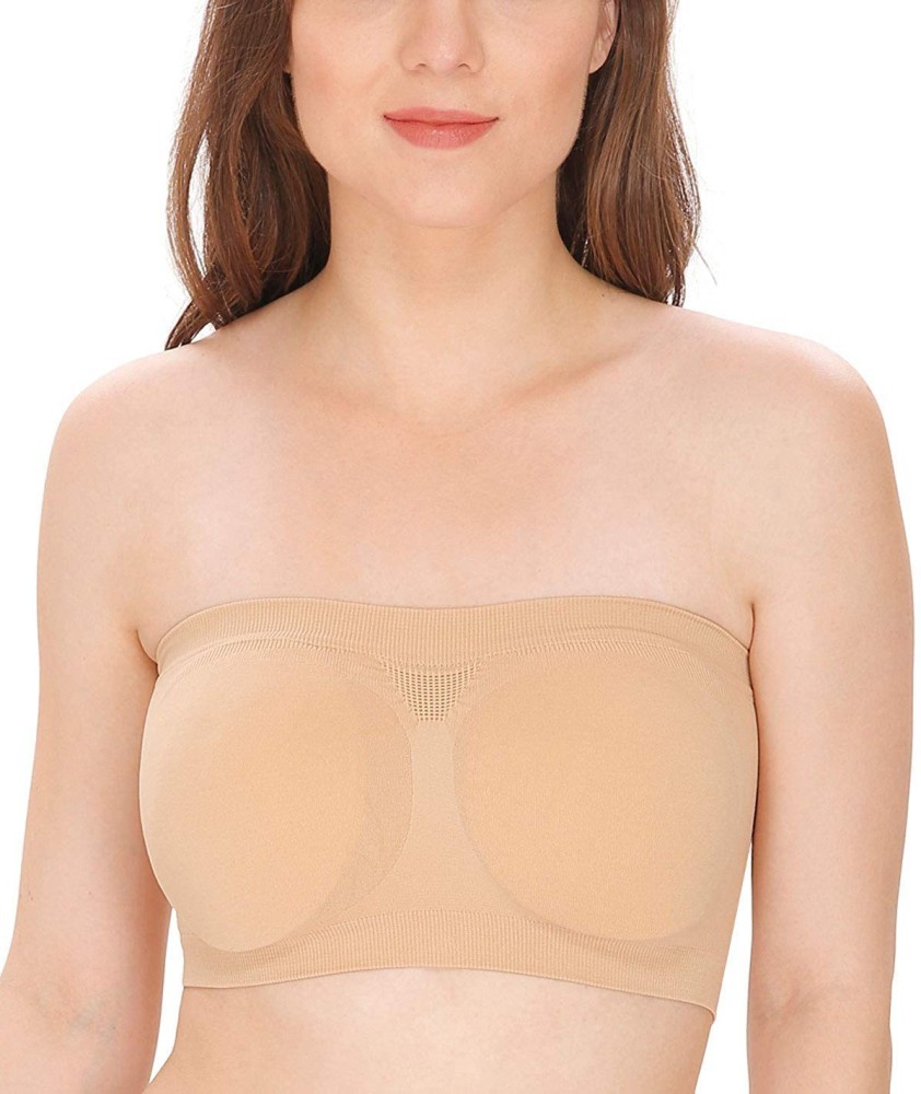 Buy DREAM ND Women's Non-Padded, Non-Wired Seamless Tube Bra (36,  RED,Beige) Online In India At Discounted Prices