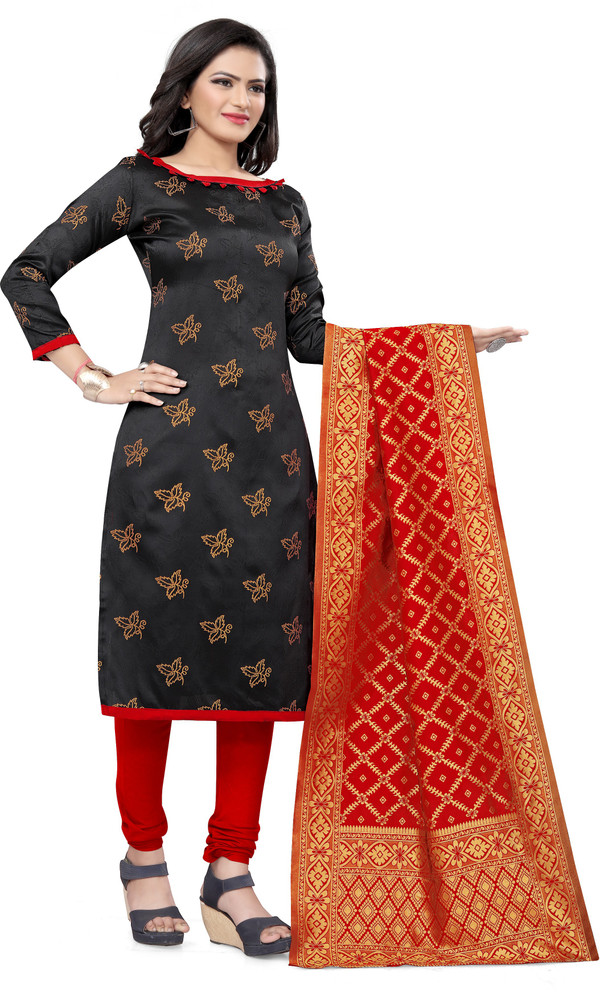 VASALI Cotton Silk Self Design Kurta Churidar Material Price in