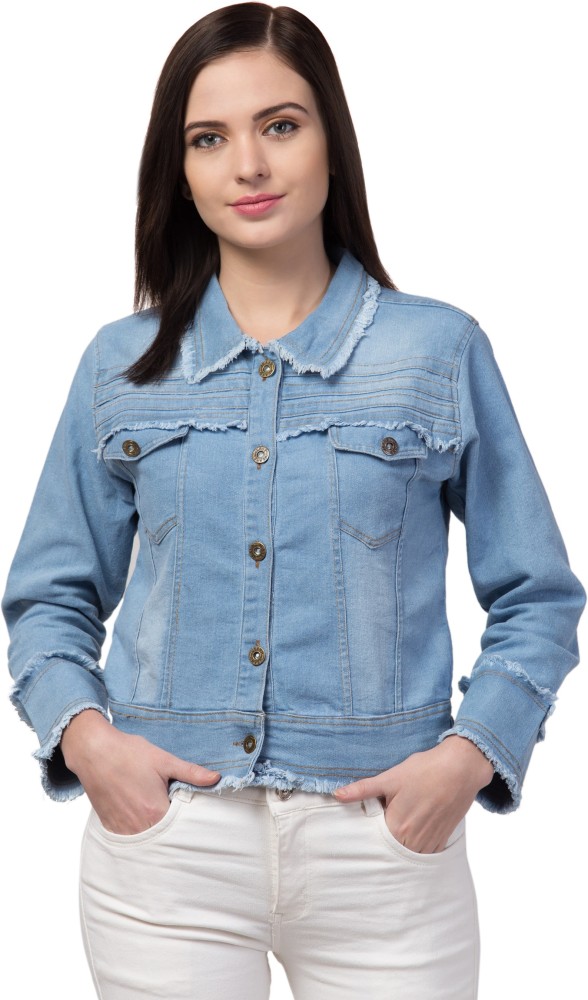 SANA FASHIONS Full Sleeve Washed Women Denim Jacket - Buy SANA 