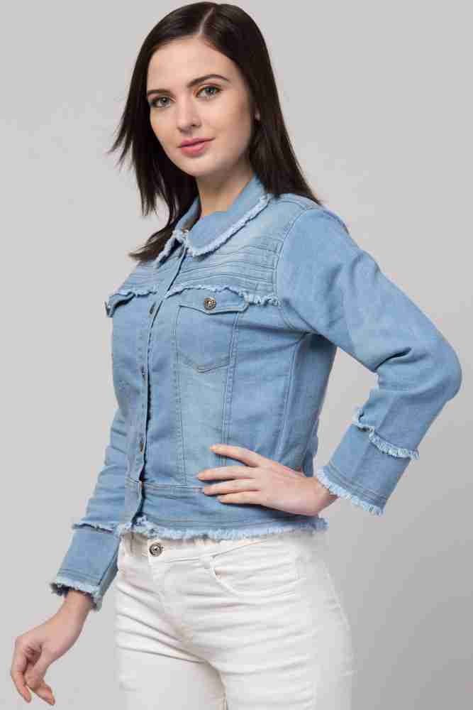 SANA FASHIONS Full Sleeve Washed Women Denim Jacket - Buy 
