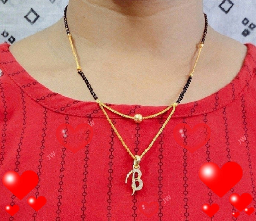 Jewel WORLD B Letter mangalsutra Alphabet Name Gold Plated New
