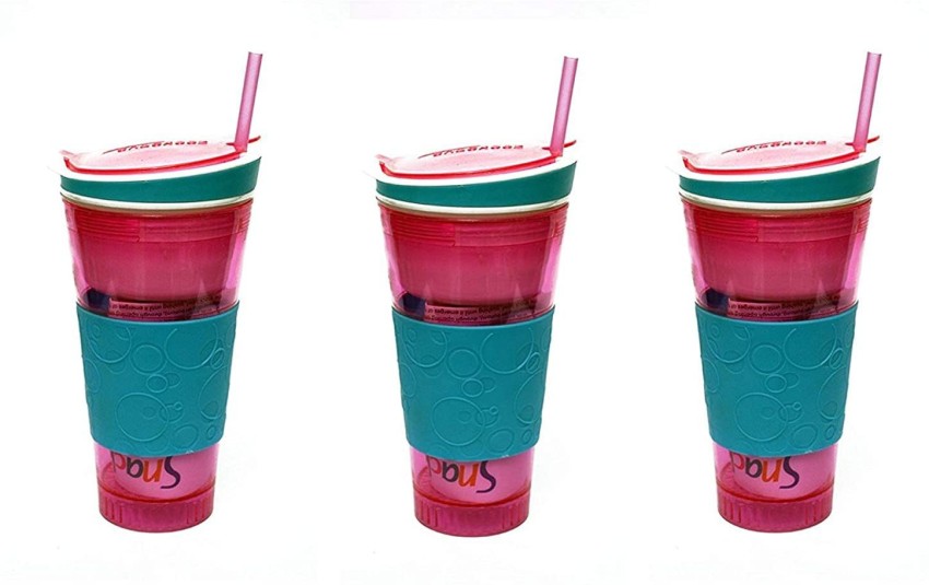 Snackeez 2 in 1 Drink Snack Cup Reusable Tumblers Kids cup Lot Of 3