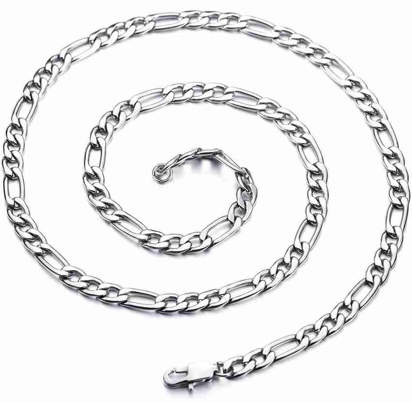 Adore Jewels Sachin Tendulkar Style Silver Plated Chain Stainless