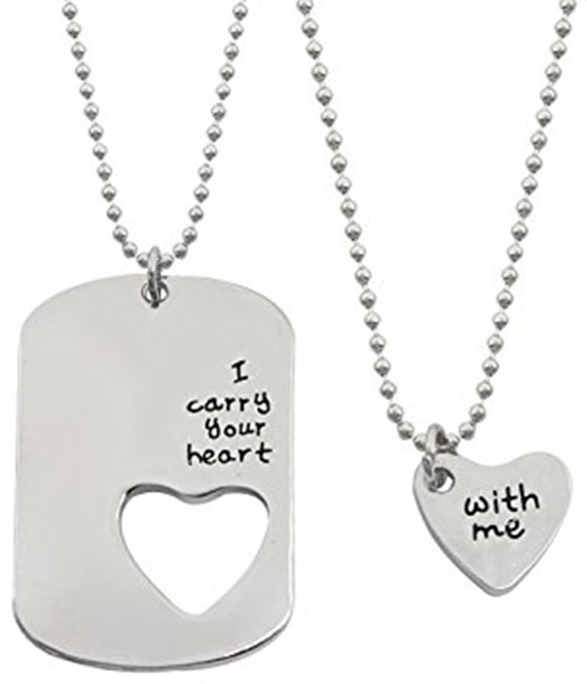 mahi Long Distance Relationship I Carry Your Heart with Me Couple Pendant  Rhodium Alloy Pendant Price in India - Buy mahi Long Distance Relationship  I Carry Your Heart with Me Couple Pendant Rhodium Alloy Pendant Online at  Best Prices in India