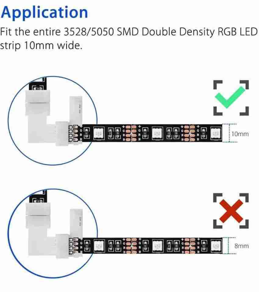 MERKEL Clip-on Connectors Adapters for 10mm RGB 5050 LED Strip