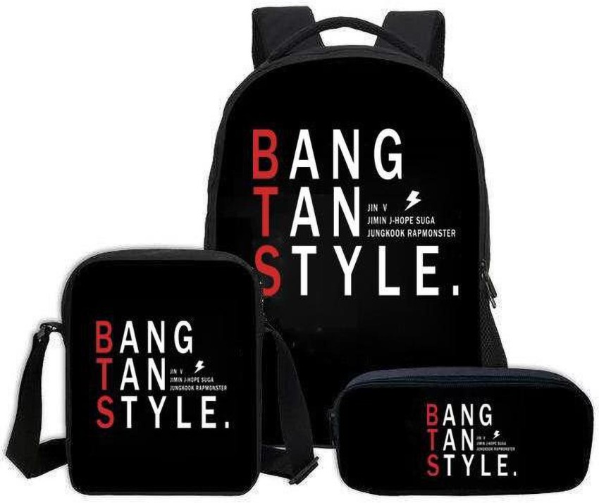 Pinklips Shopping BTS Bangtan Boys KPOP Theme Fan Art Laptop Bag Casual  School Backpack (COMBO OF 3-SIZE BAGS) 35 L Laptop Backpack Multicolor -  Price in India