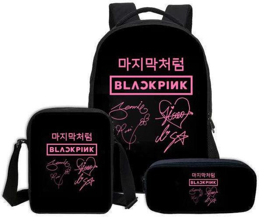 Pinklips Shopping BlackPink KPOP Theme Fan Art Laptop Bag Casual School Backpack COMBO OF 3 SIZE BAGS 35 L Laptop Backpack Multicolor Price in India Flipkart