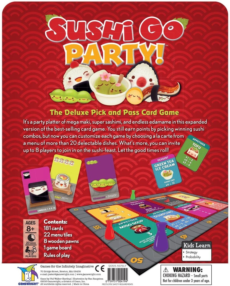 Gamewright Sushi Go Party Party & Fun Games Board Game - Sushi Go