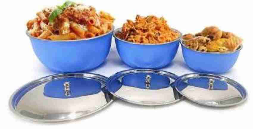 PNP Round Plastic Set of 3 Flora Microwave Safe Bowls