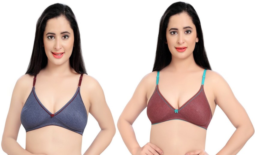 Tuck N Go Women's Cotton Non-Padded Non-Wired Bra  Single Hook Dual Colour  Regular Bra for Ladies & Girls Women T-Shirt Non Padded Bra - Buy Tuck N Go  Women's Cotton Non-Padded