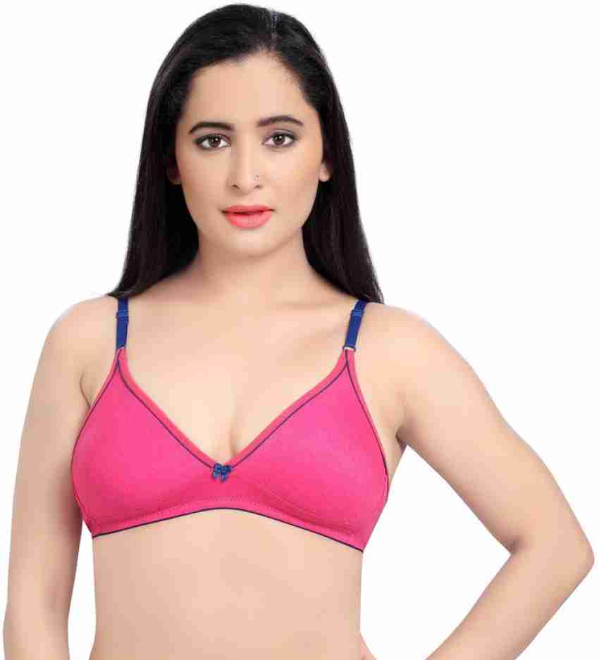 Deevaz Combo of 2 Non-padded, Non-wired bra in Grey and Purple Colour. –