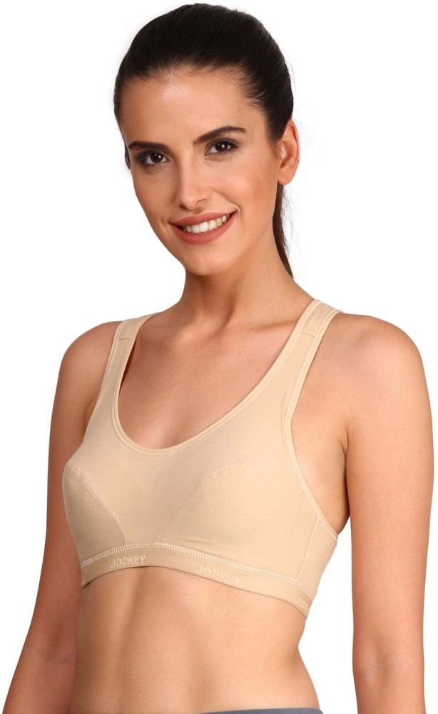 Buy Jockey 1378 Racer Back Padded Active Bra Skin XXL Online at Low Prices  in India at